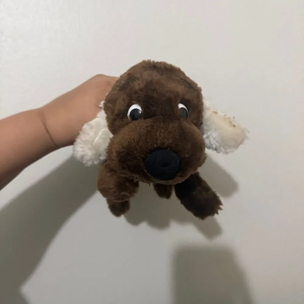 R. Dakin Co 1973 Drooper Dog Puppy 6” Plush Stuffed Brown Vtg Nut Shells